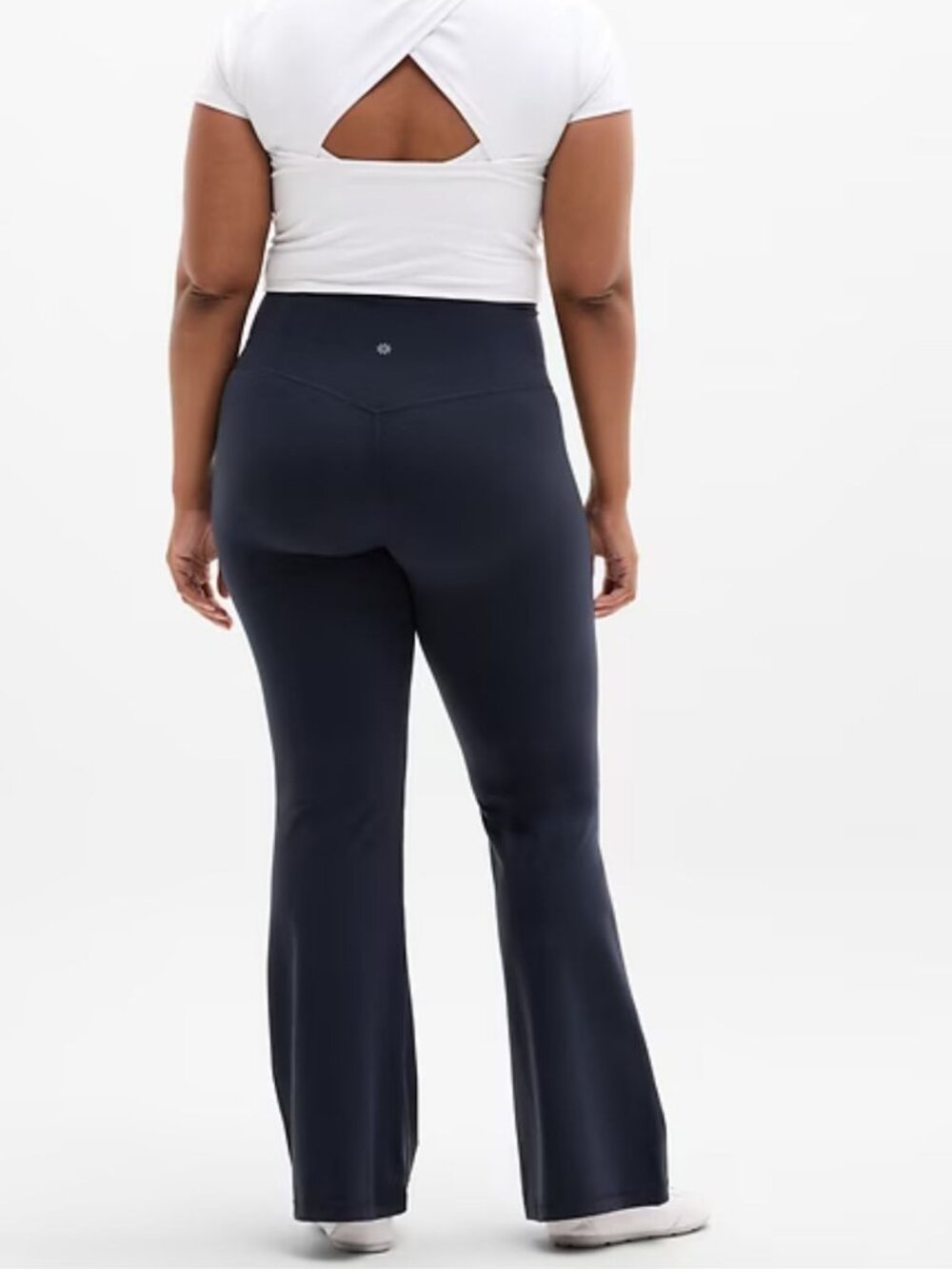 NAVY BLUE Athleta Elation Ultra High Rise Flare Pant Powervita Large Petite Yoga